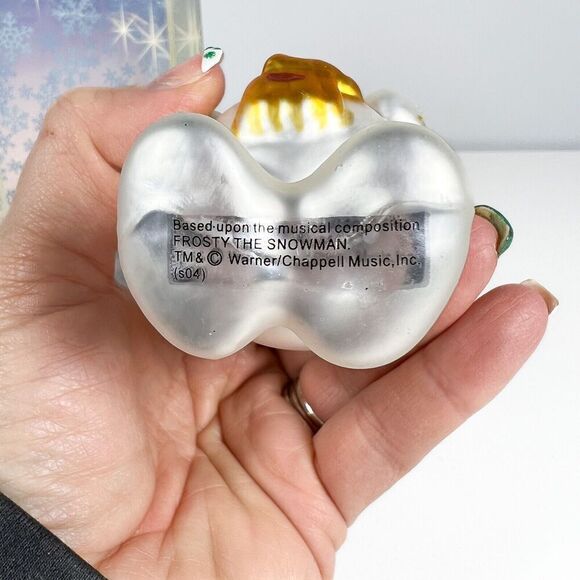 Vintage Handmade  Blown Glass Frosty The Snowman with Pipe Warner NO BOX - Picture 5 of 5